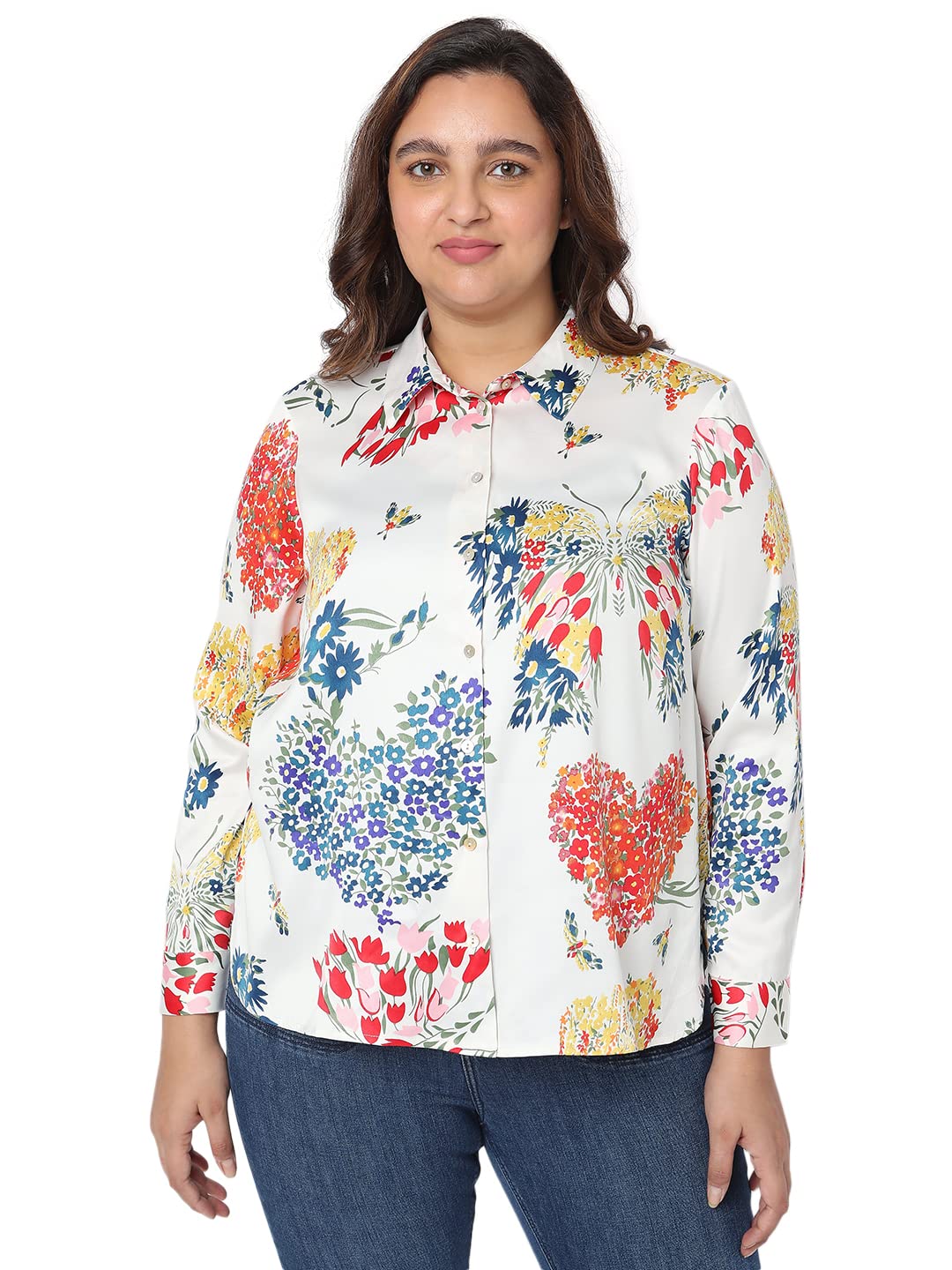 Vero Moda Curve Slim Fit Shirt (113702201_Snow White_L)