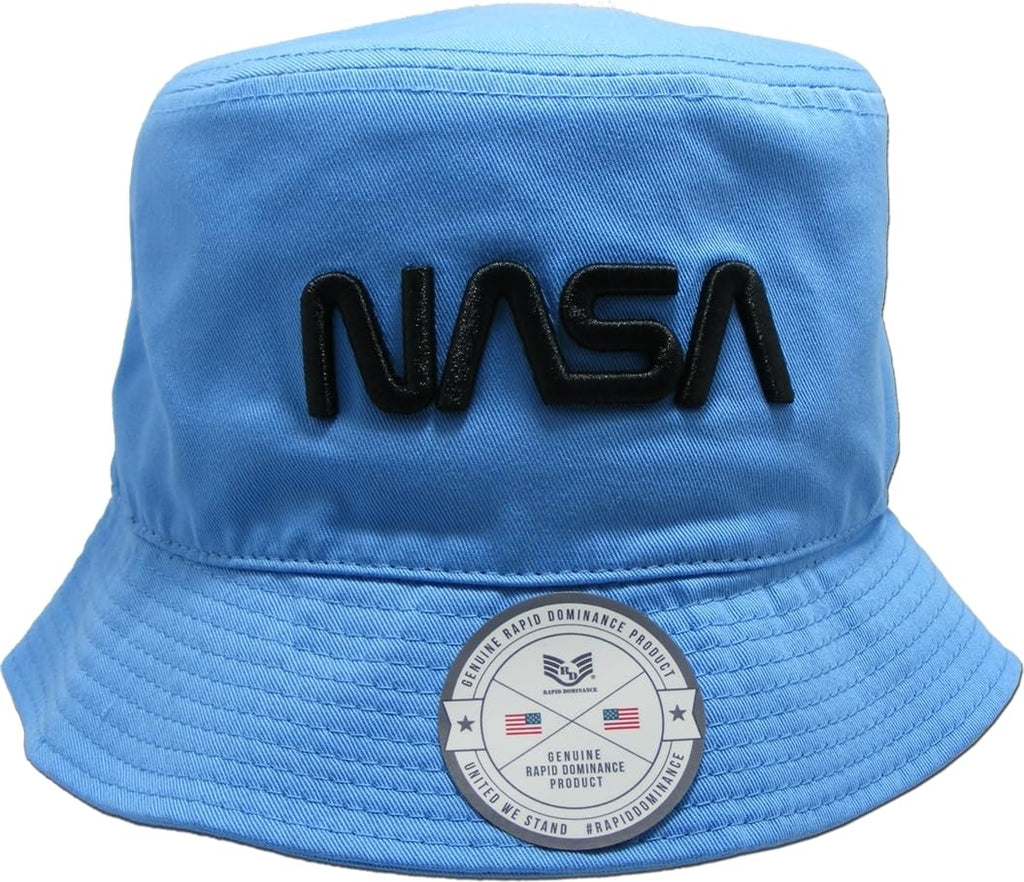 NASA Relaxed Bucket Hat, Worm, Sky, L_XL