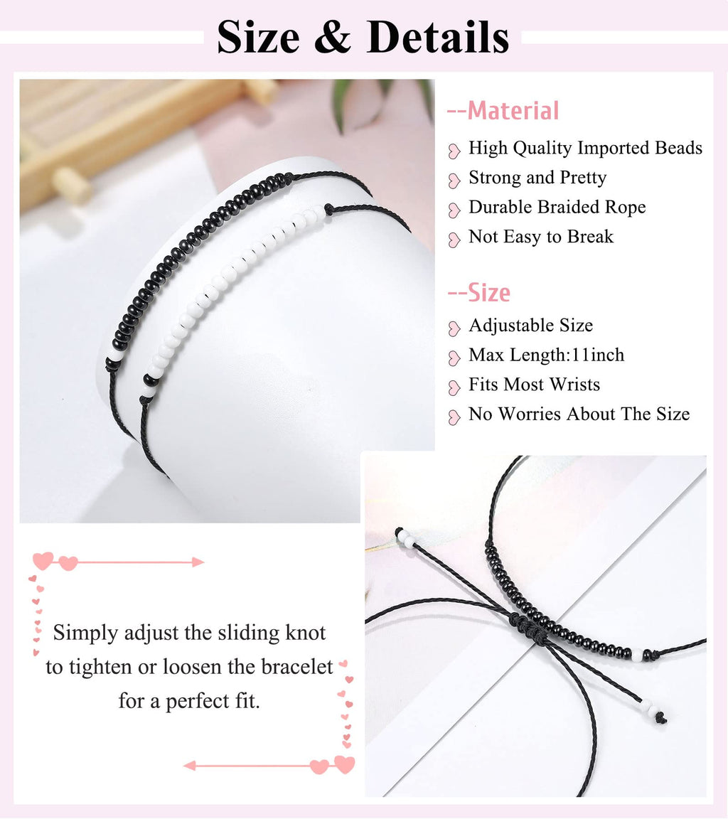 UNGENT THEM Valentines' Day Gifts for Him Her Boyfriend Girlfriend Matching Couples Relationship Bracelets Anniversary Birthday