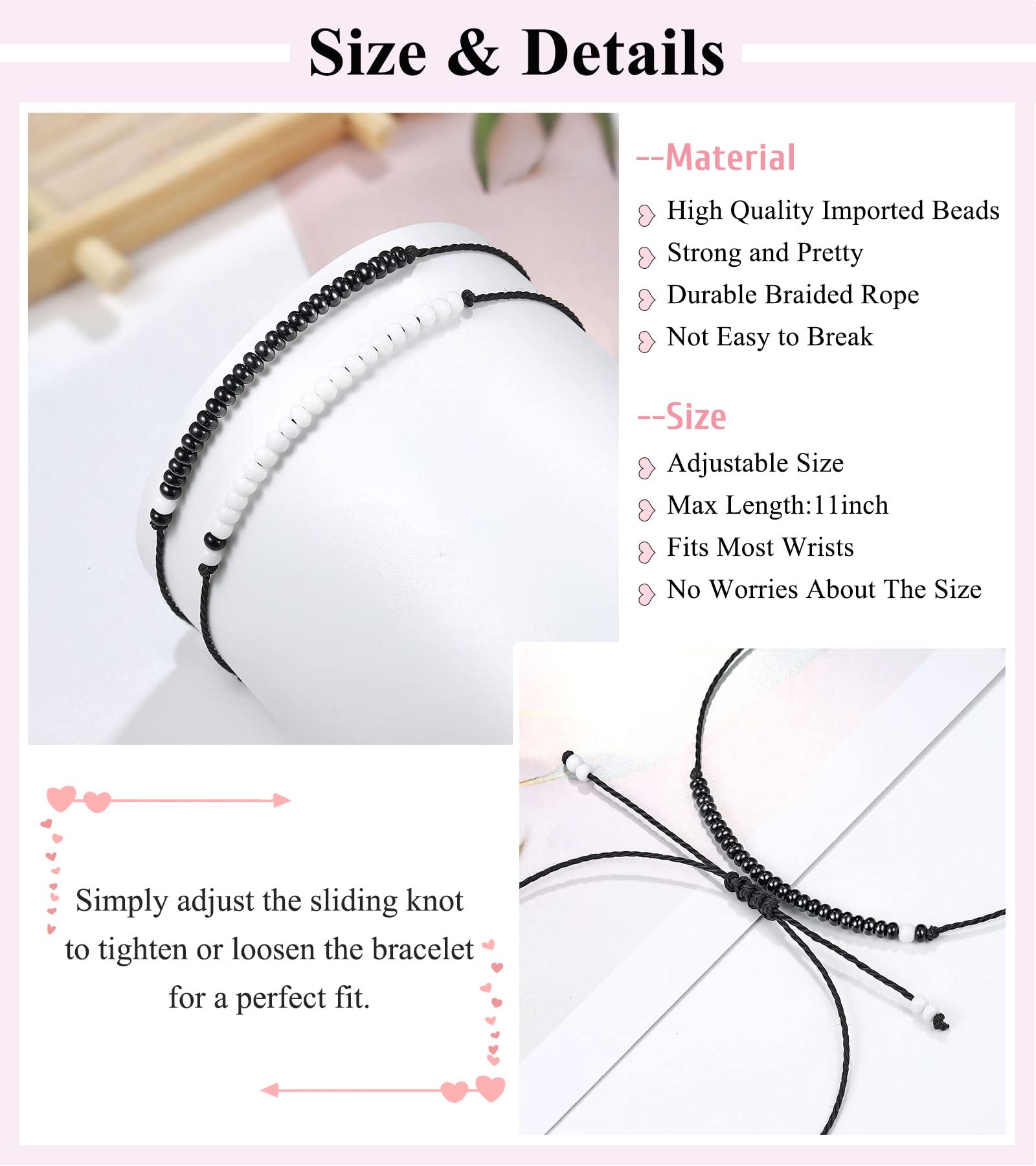 UNGENT THEM Valentines' Day Gifts for Him Her Boyfriend Girlfriend Matching Couples Relationship Bracelets Anniversary Birthday