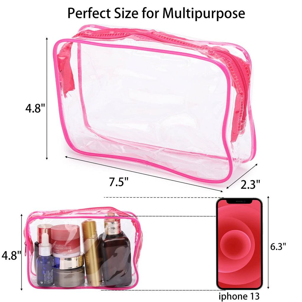 Tbestmax 10 Pcs Clear Cosmetic Bags Small Makeup Bags Portable Waterproof Travel Toiletry Bags Colorful Organizer, 7.5x 4.8x 2.3