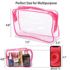 Tbestmax 10 Pcs Clear Cosmetic Bags Small Makeup Bags Portable Waterproof Travel Toiletry Bags Colorful Organizer, 7.5x 4.8x 2.3