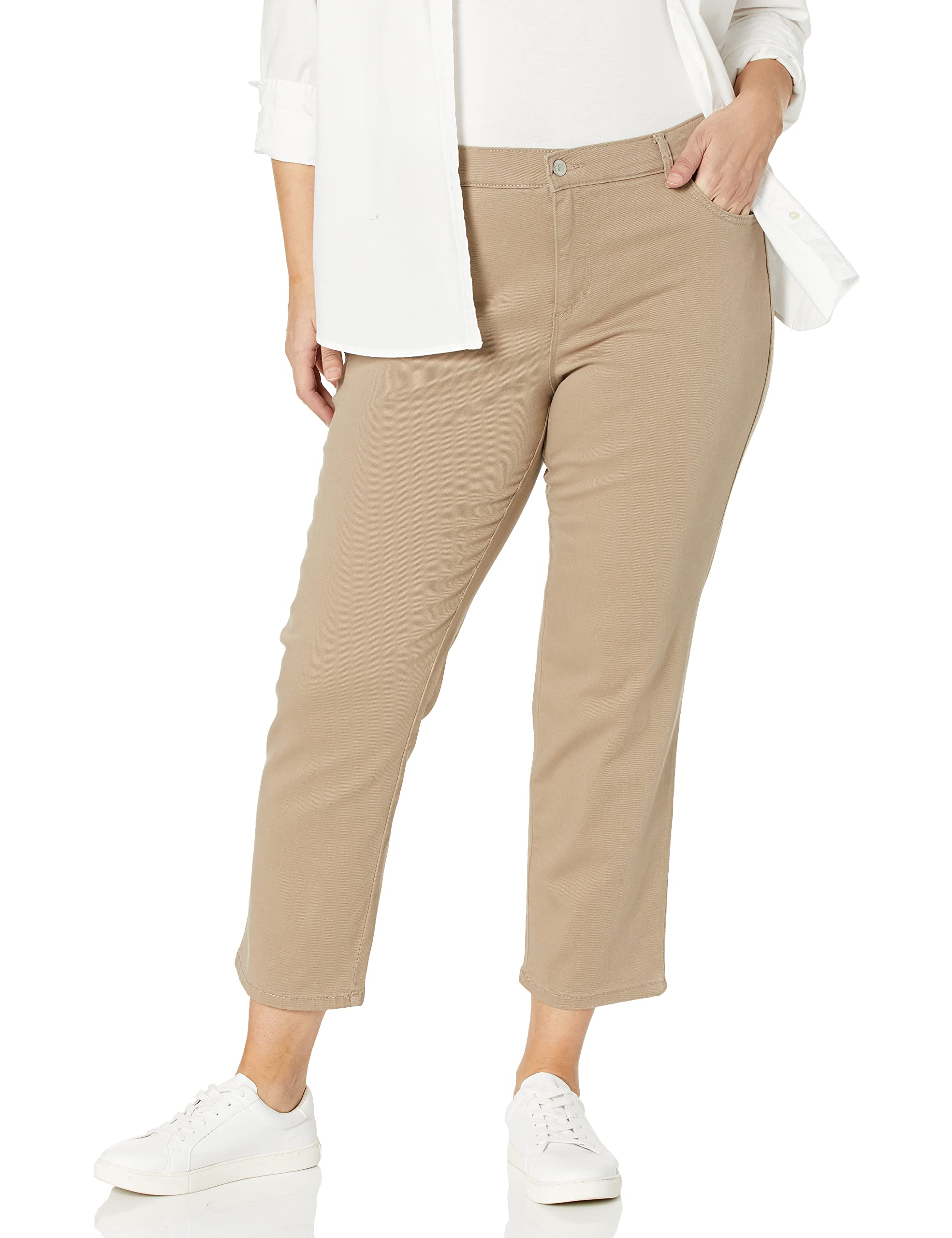 Gloria Vanderbilt womens Amanda Classic High Rise Tapered Jean, Hazelnut, 14 Petite Regular