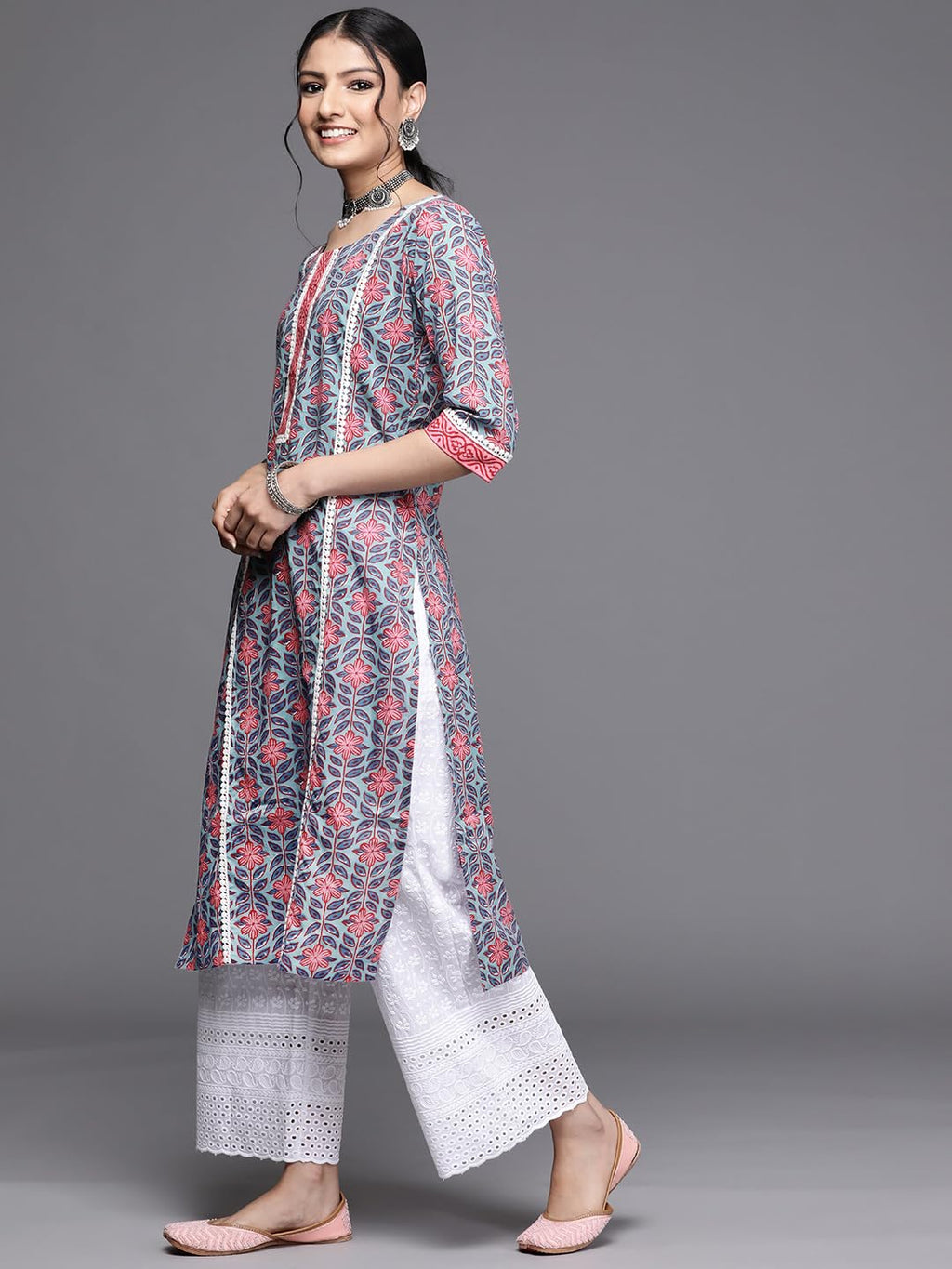 Libas Womens Printed Cotton Straight Kurta For Women