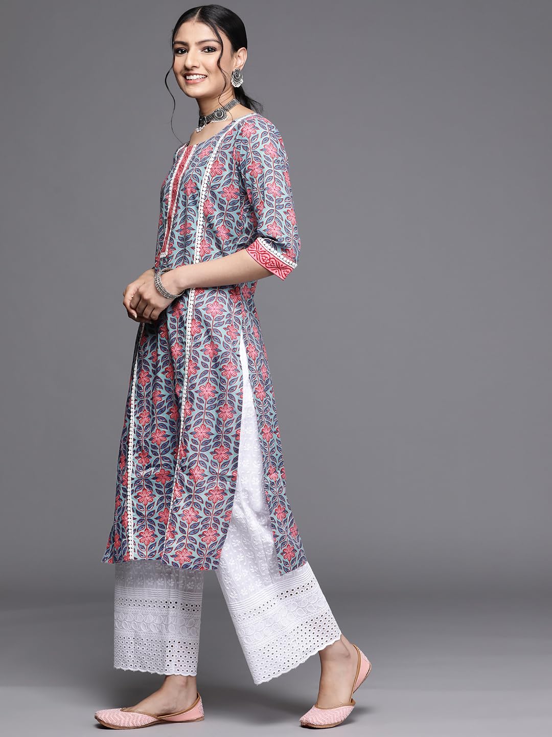 Libas Womens Printed Cotton Straight Kurta For Women