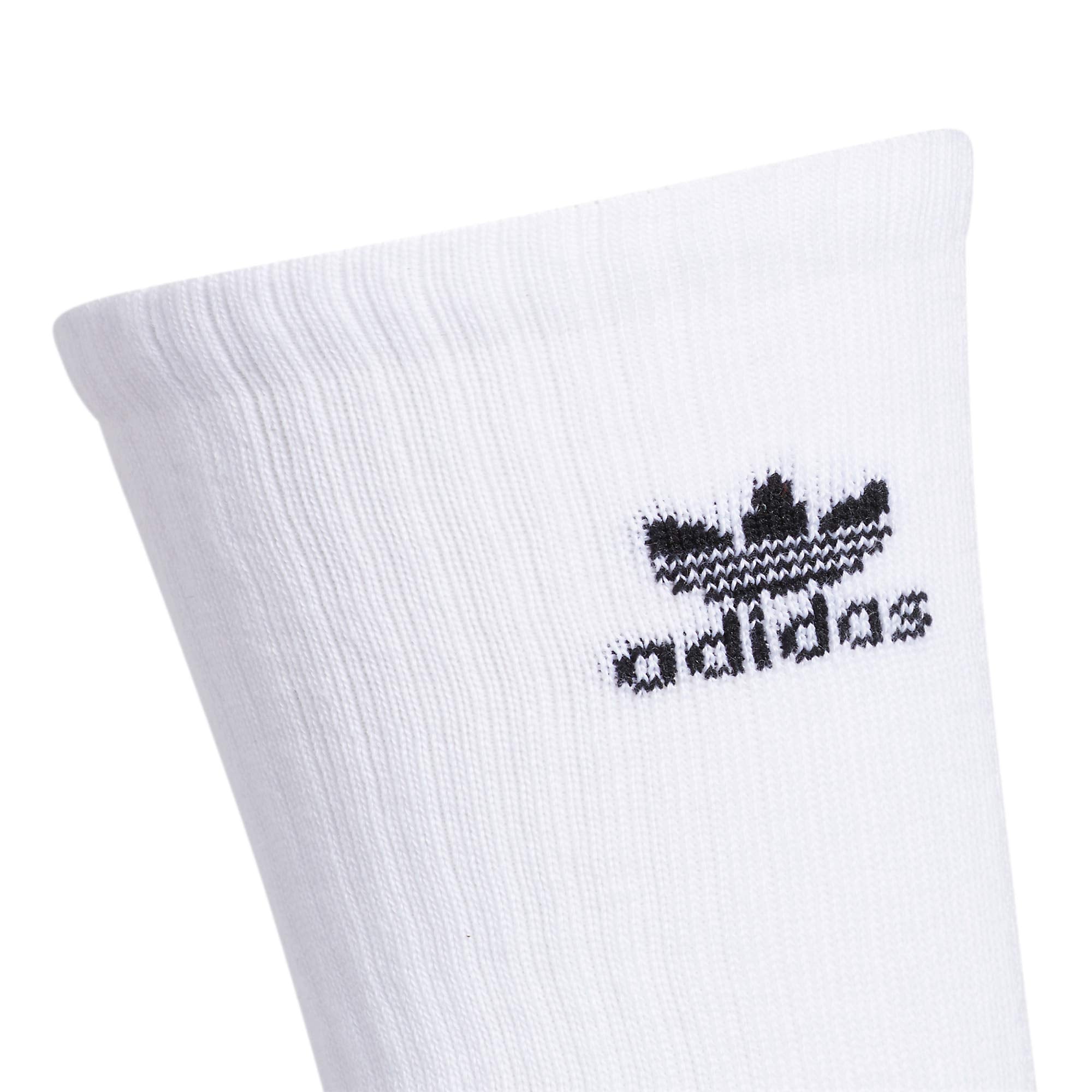 adidas Originals Trefoil (6-Pair) Crew Sock, White, Large