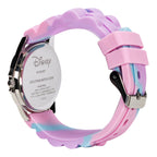 Disney Minnie Mouse Kids Time Teacher Watch with Hour & Minute Hands, Easy-to-Read Dial, and Glitter Silicone Strap - Pink & Blu