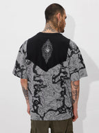 The Souled Store House of Dragon The Map Oversized T-Shirt for Men Boys Cotton Casual Half Sleeves Baggy Loose Fit Drop Shoulder