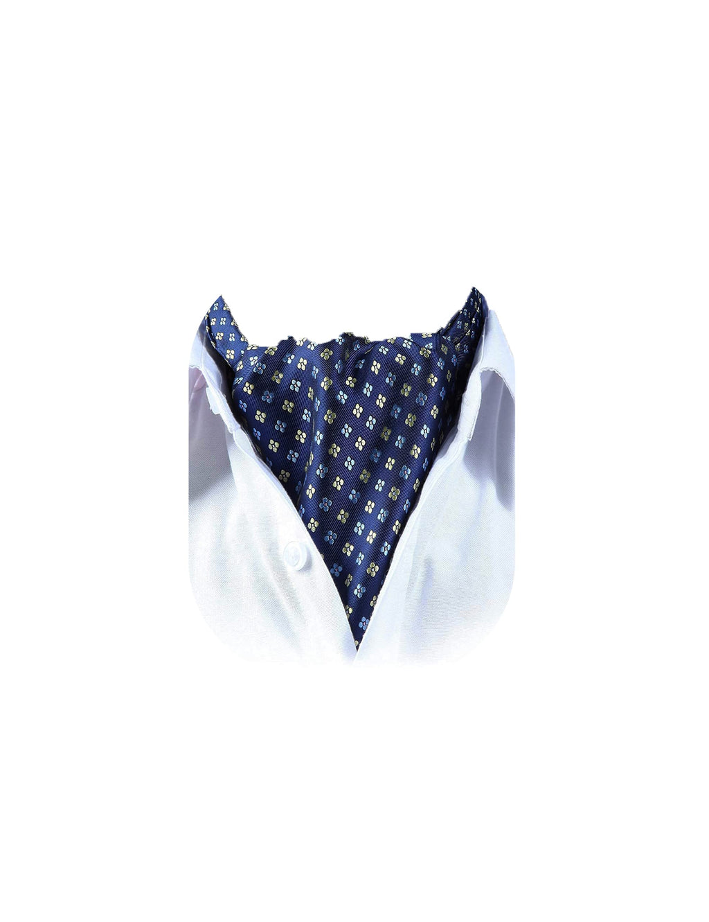 HISDERN Ascot Tie Mens Formal Cravat Ties Floral Paisley Polka Dot Jacquard Self Ascots Cravat Scarf Wedding Party