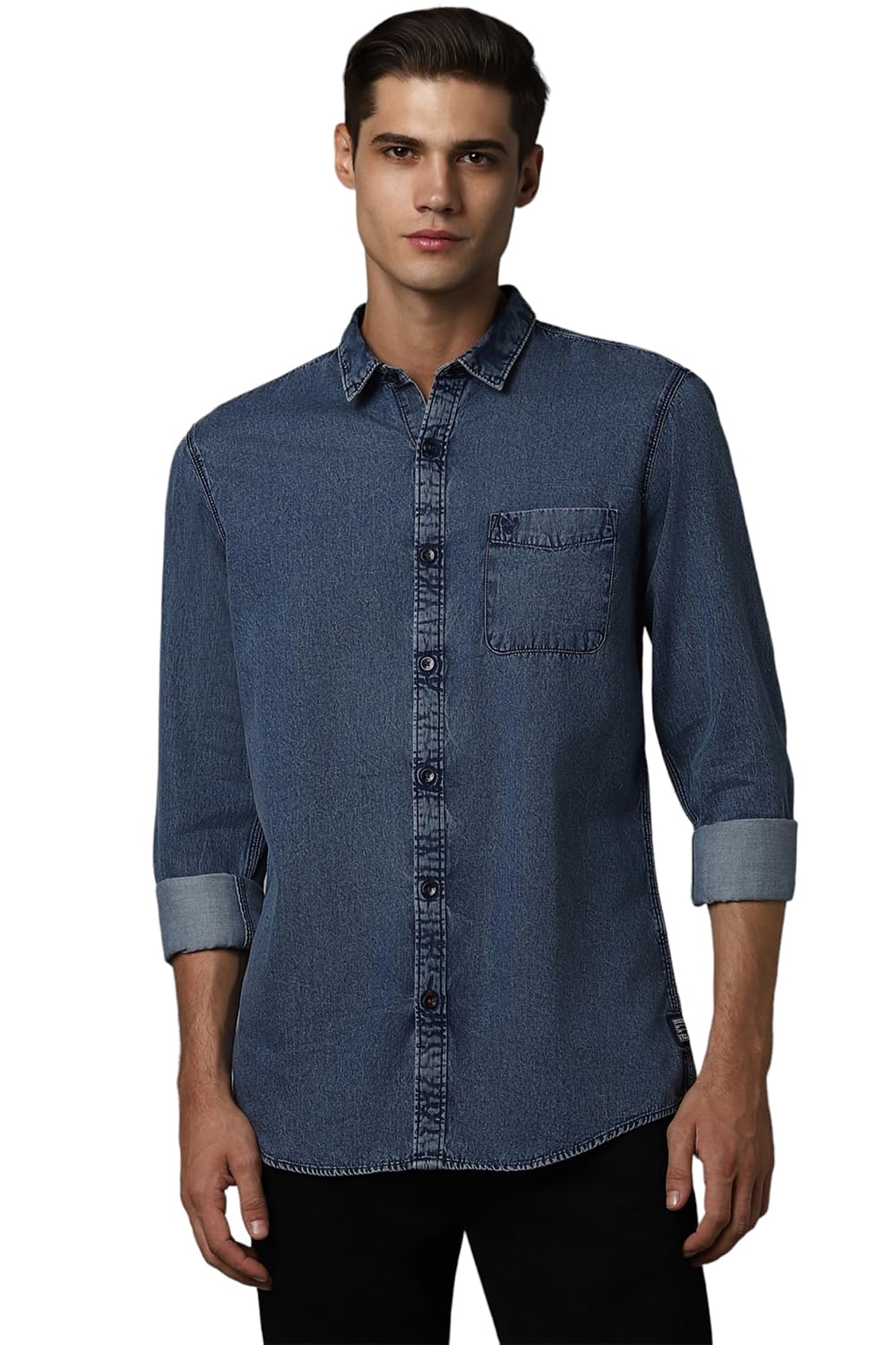Allen Solly Men Solid Casual Cotton Full Sleeve Shirt