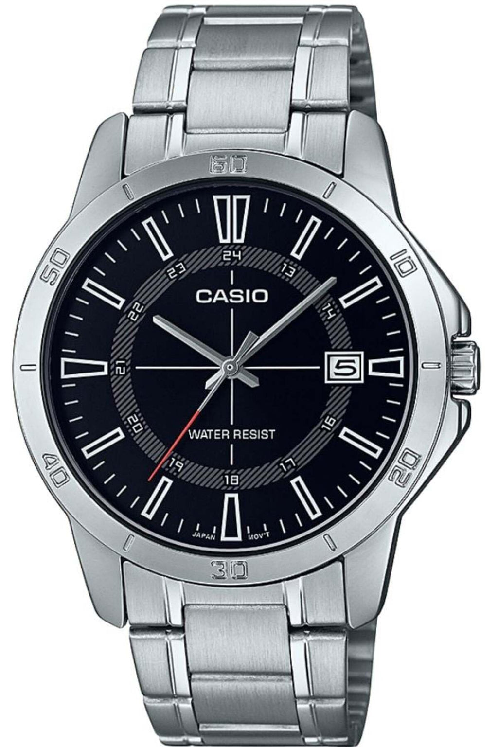 Casio Standard Analog Stainless Steel Black Dial Quartz MTP-V004D-1C Men's Watch