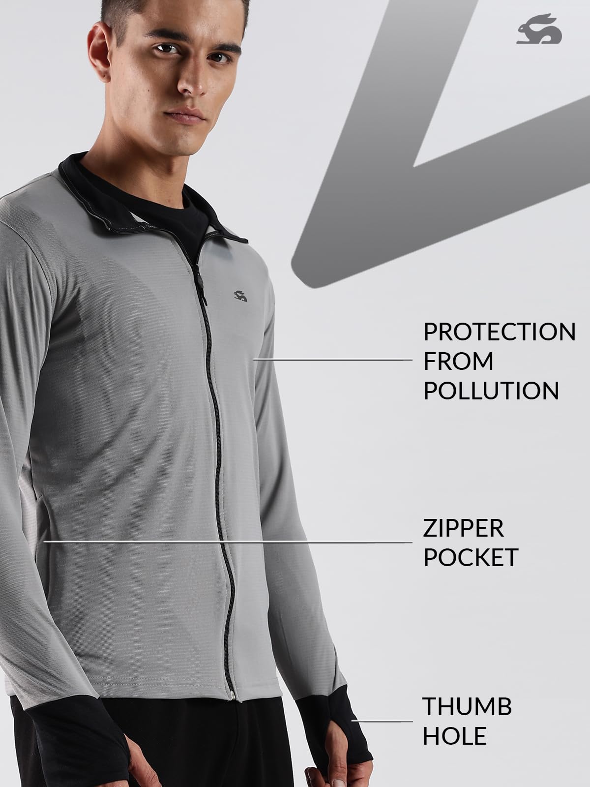 ADRO Sunscreen Jacket for Men UV Sun Advanced Protection Running Jackets For Men Biker Jackets with Zipper Sports jacket for men