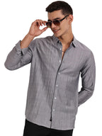 Thomas Scott Slim Fit | Long Sleeve | French Placket | 100% Cotton | Solid Colors | Shirts for Mens Grey
