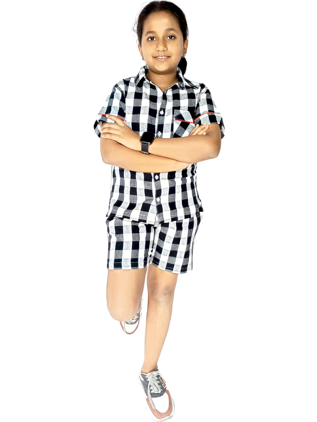 Shopmozo Night Suit Set for Girls Pure Cotton Half Shirt & Matching Shorts | Soft Breathable Sleepwear for All Seasons | Soft, B 13-14