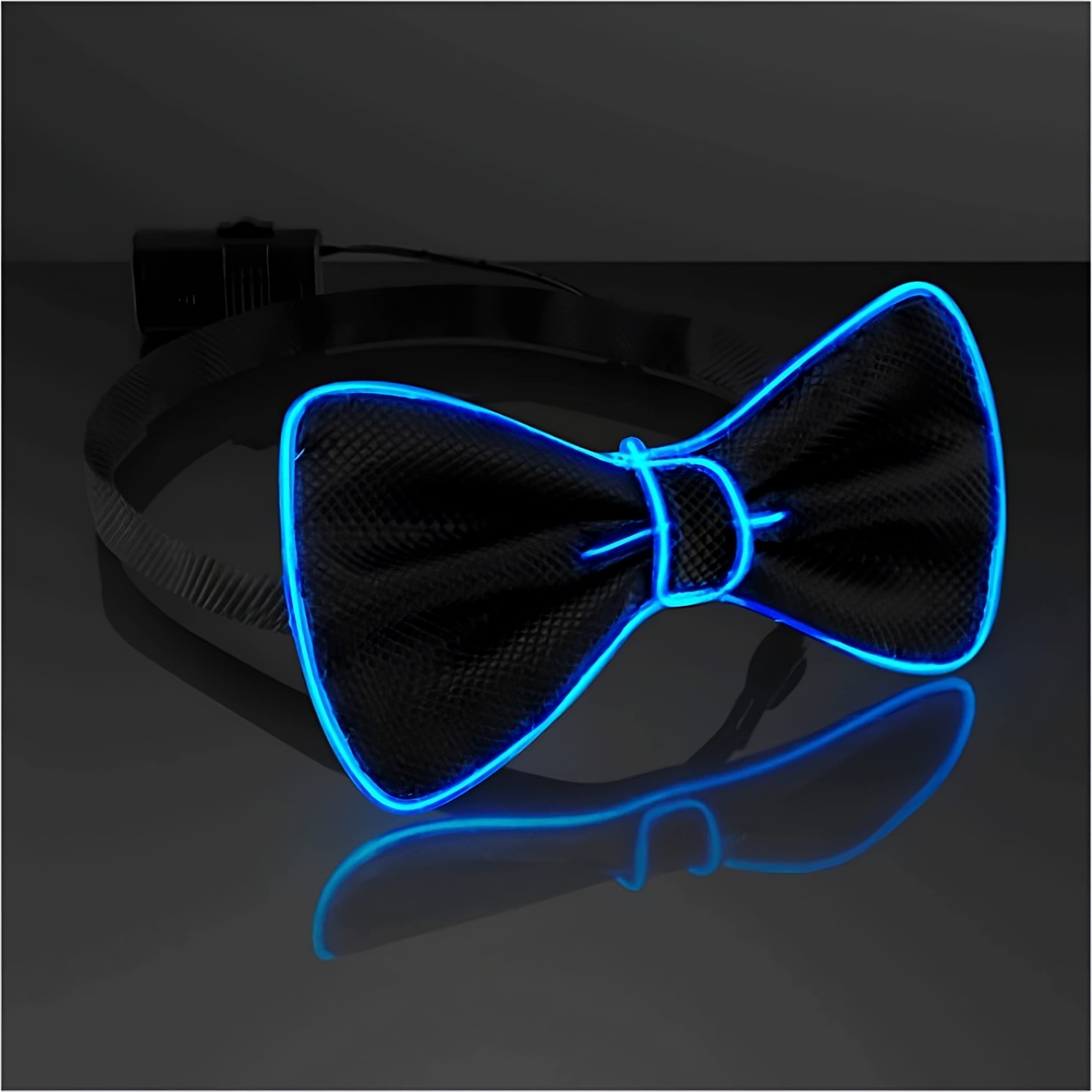 blinkee EL Wire Blue Bow Tie for Men Night Rave Parties