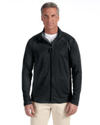 Mens Stretch Tech-Shell compass Full-Zip - DK gREY HEATHER - S(D0102H76KAX)