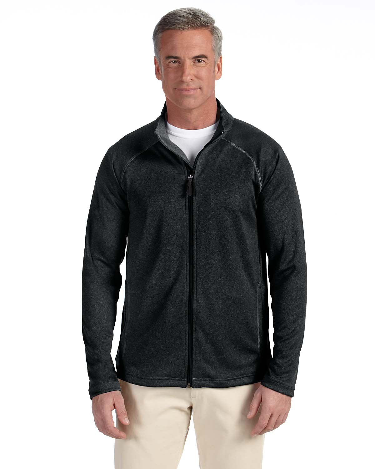 Mens Stretch Tech-Shell compass Full-Zip - DK gREY HEATHER - S(D0102H76KS8)