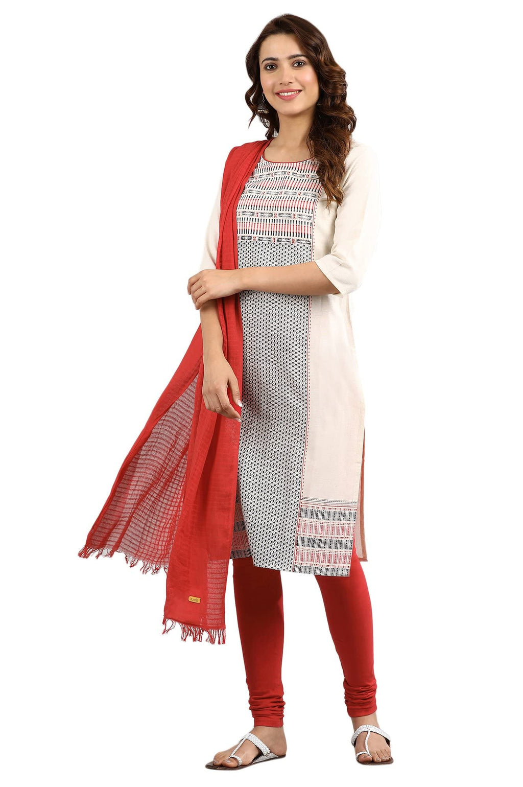 Aurelia Womens Cotton Blend Regular Kurta (22FEA10962-500721_Natural_M)