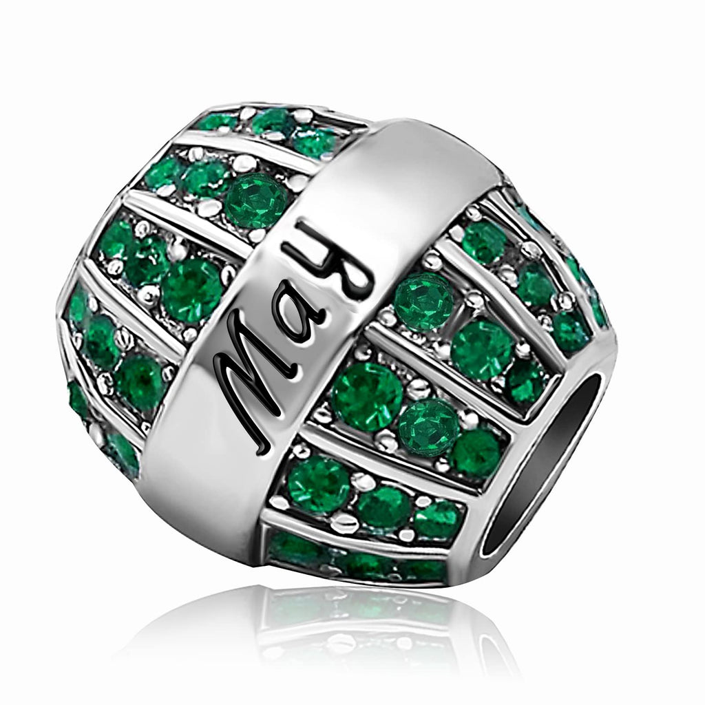 JMQJewelry Graduation Mother Mom Family Friend Father Daughter Grandma Mama Birthday Birthstone May Green Charms Fits Pandora Br