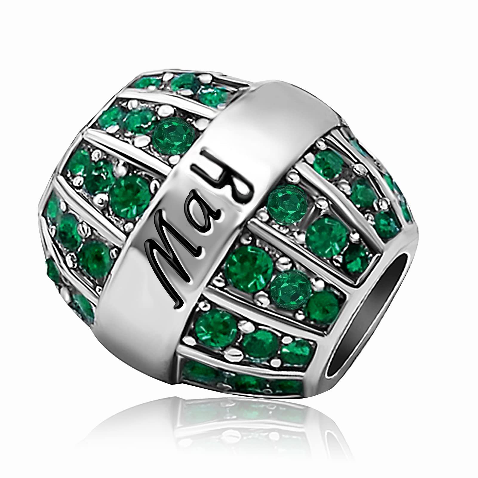 JMQJewelry Graduation Mother Mom Family Friend Father Daughter Grandma Mama Birthday Birthstone May Green Charms Fits Pandora Br