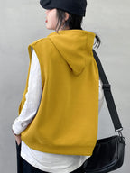 Noble Monk WomenS Sleeveless Casual Hoodie | Women Stylish Hoodie | Hooded Sweatshirt For Women Light Yellow
