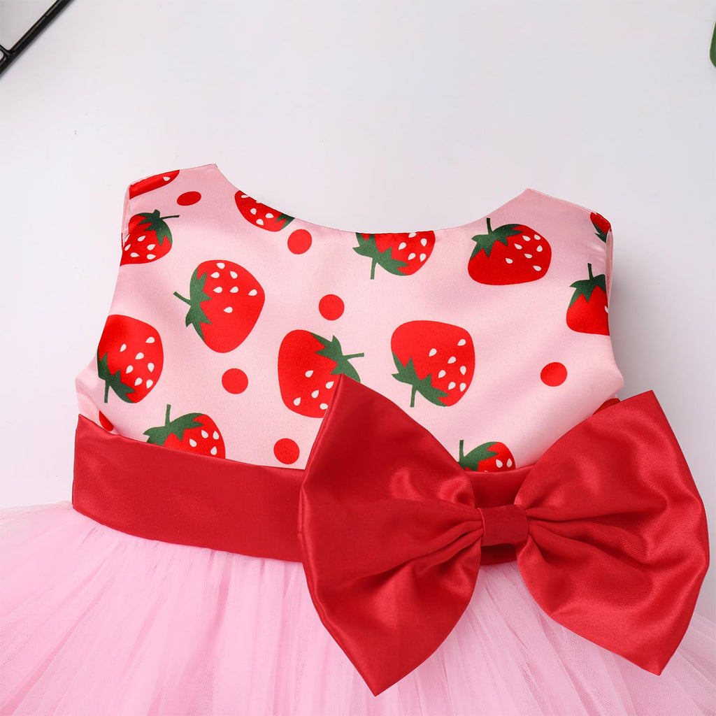 Infant Baby Girl First Birthday Dress Cake Smash Outfits Toddler Strawberry Tulle Tutu Halloween Christmas Cosplay Outfits Easte