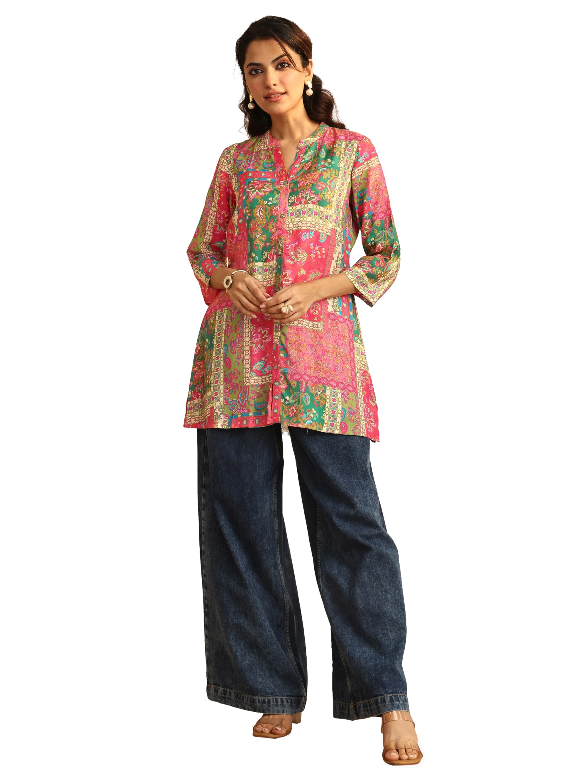 Libas Printed Poly Crepe Straight Kurti for Women (98288S)