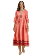 Rangita Pink Silk Calf Length Embroidered Anarkali Kurti For Women | Kurta For Women_S
