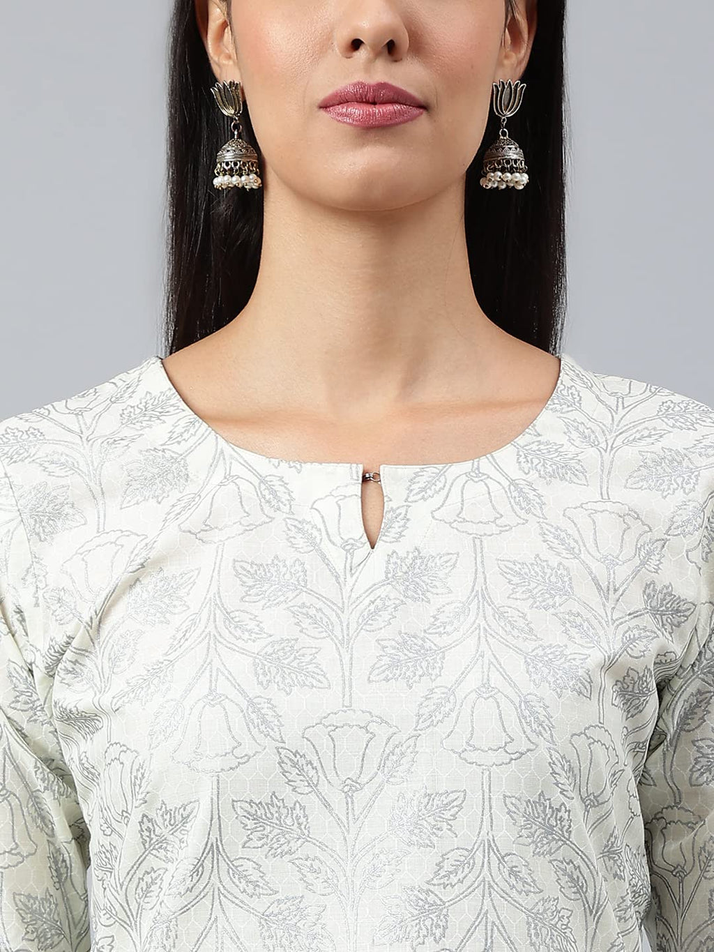 ANNI DESIGNER Women s Kurta with Palazzo and Dupatta, grey, S