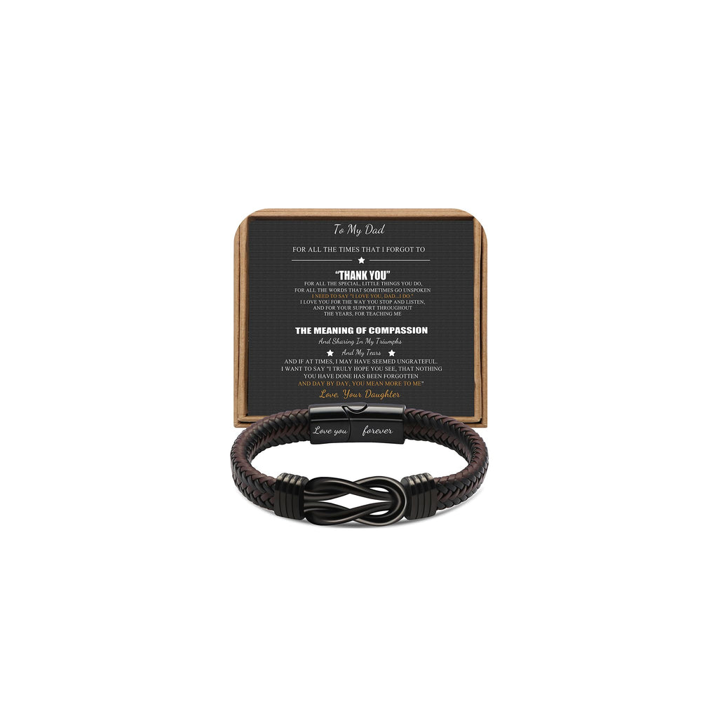 JoycuFF Dad Gifts for Birthday from Daughter, Gifts for Dad Unique Knot Bracelet for Men Present for Father Ideas On Christmas F