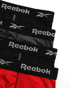 Reebok Men's Active Underwear - Performance Boxer Briefs (4 Pack), Size Medium, BlackRedGrey