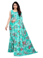 Satrani Womens Polyester Saree (2041ST576_Aqua Blue)