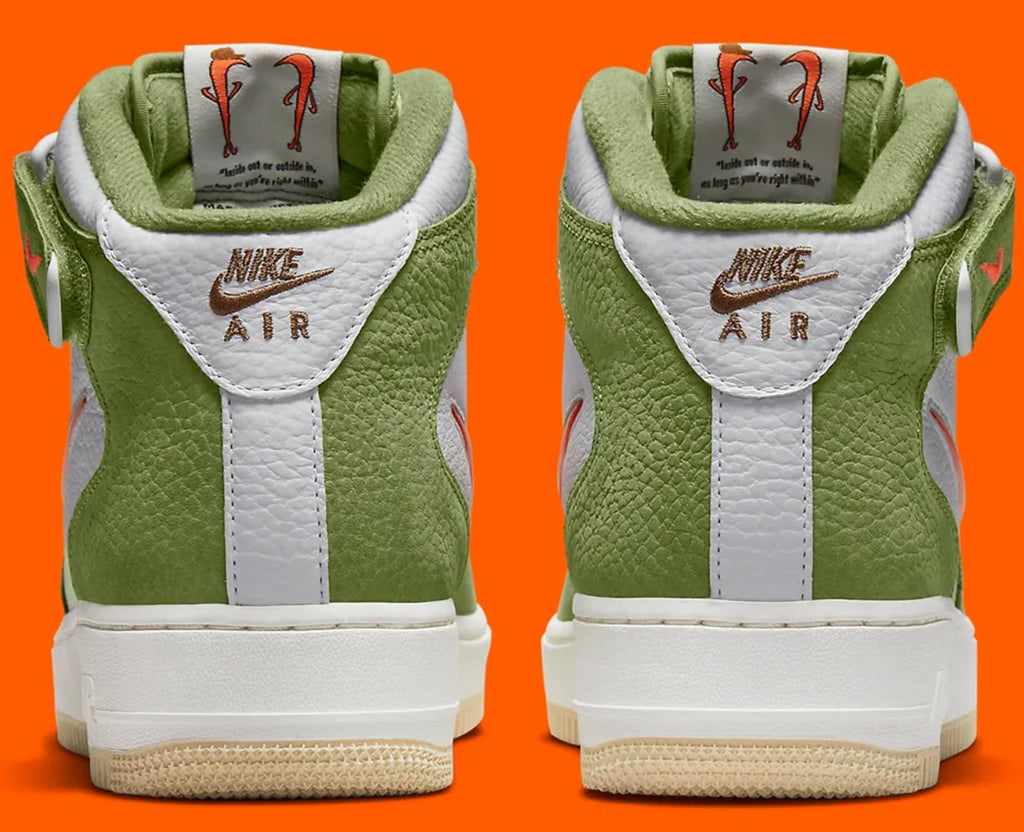 Nike mens Air Force 1 Mid Qs, White/Oil Green/Sail/Total Ora, 11.5