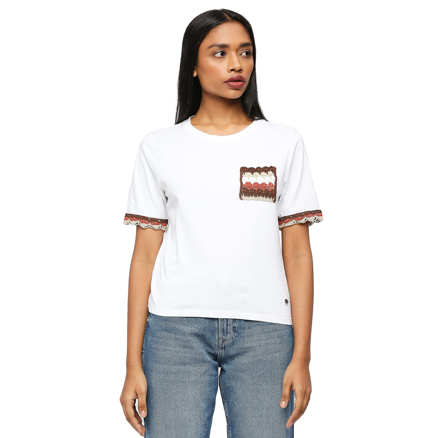 Pepe Jeans WomenS Regular Fit Solid T-Shirts