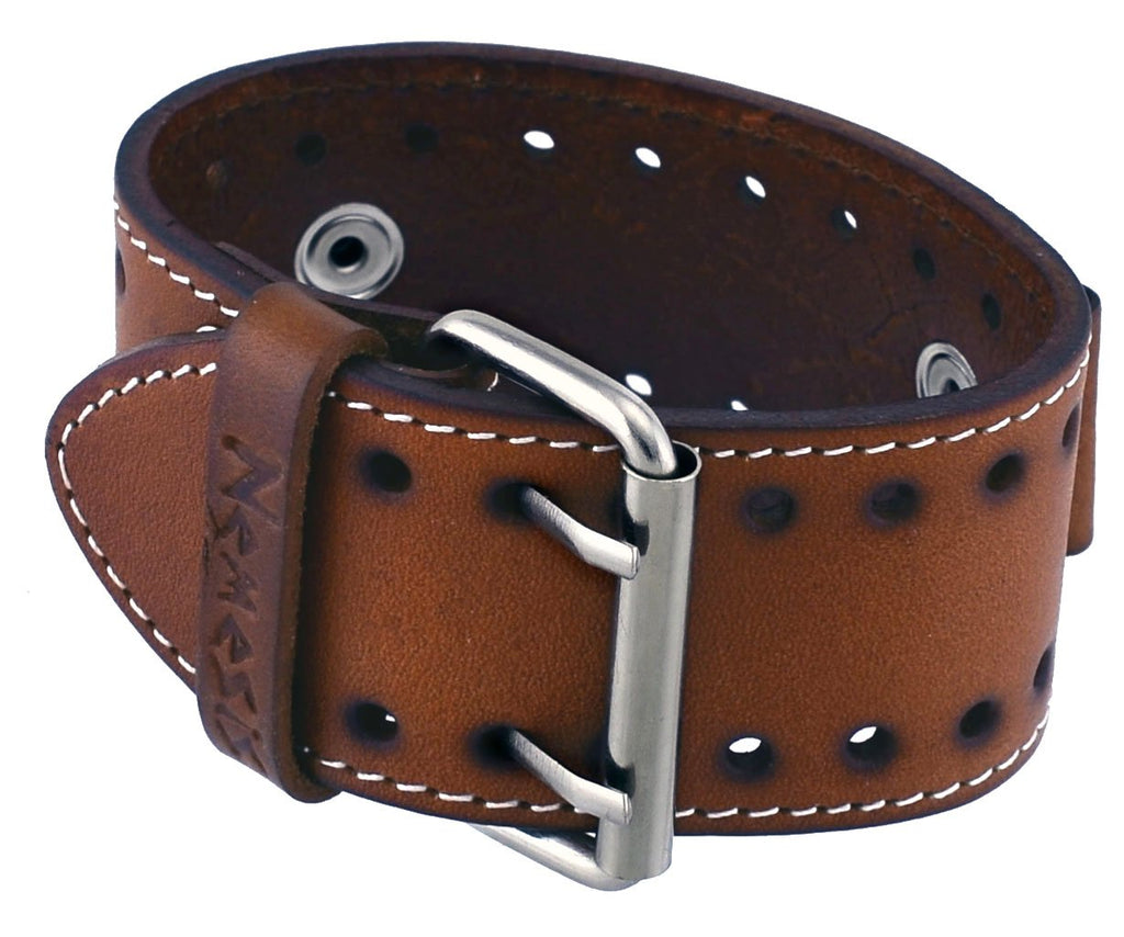 Nemesis STH-B 22 Lug Width Brown Wide Leather Cuff Wrist Watch Band