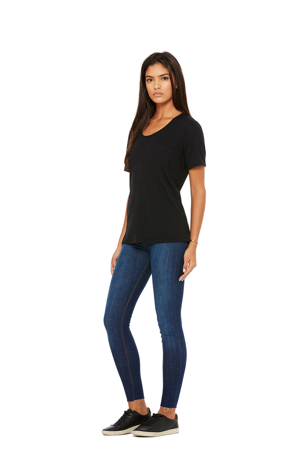 FWD Fashion Ladies Flowy Pocket T-Shirt - BLAcK - S(D0102H7WF8X)