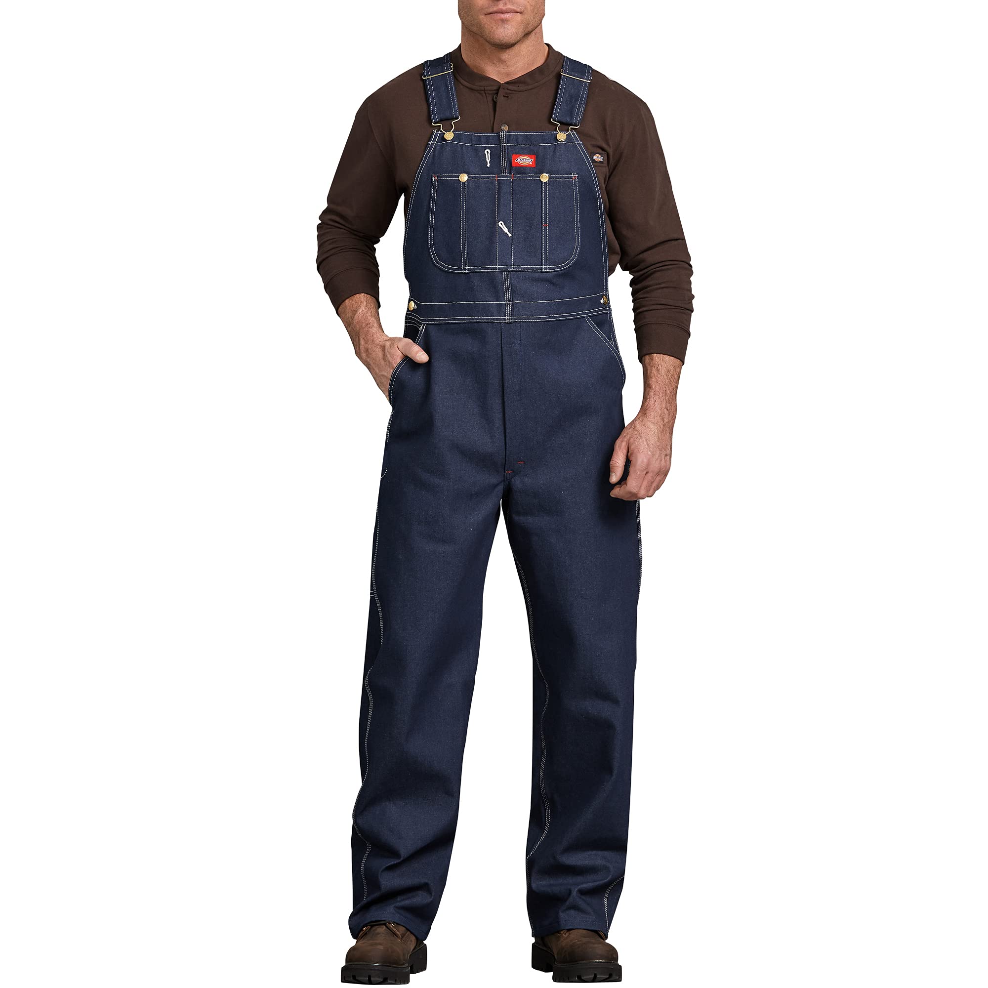 Dickies Men's Denim Bib Overall, Indigo Rigid, 40 x 36