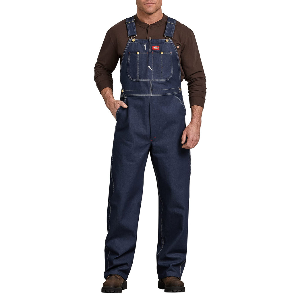 Dickies Men's Denim Bib Overall, Indigo Rigid, 34 x 32