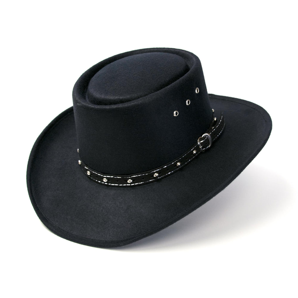 Western Express Faux Felt Gambler Cowboy Hat | Classic Cowboy & Cowgirl Hats for Kid's (US, Alpha, One Size, Black)
