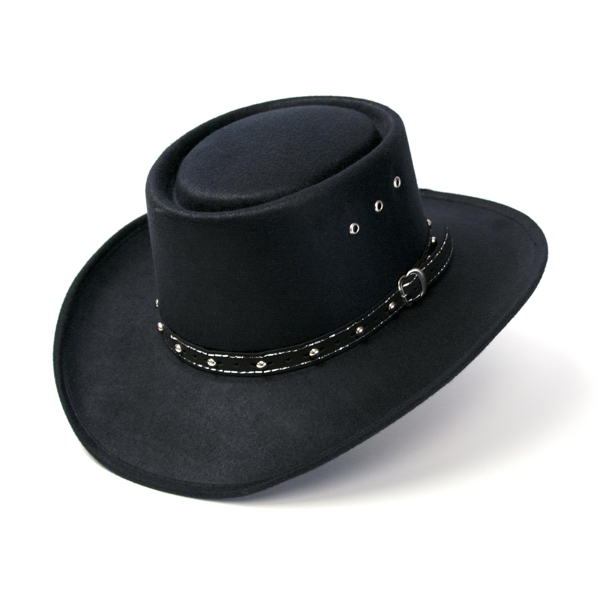 Western Express Faux Felt Gambler Cowboy Hat | Classic Cowboy & Cowgirl Hats for Kid's (US, Alpha, One Size, Black)