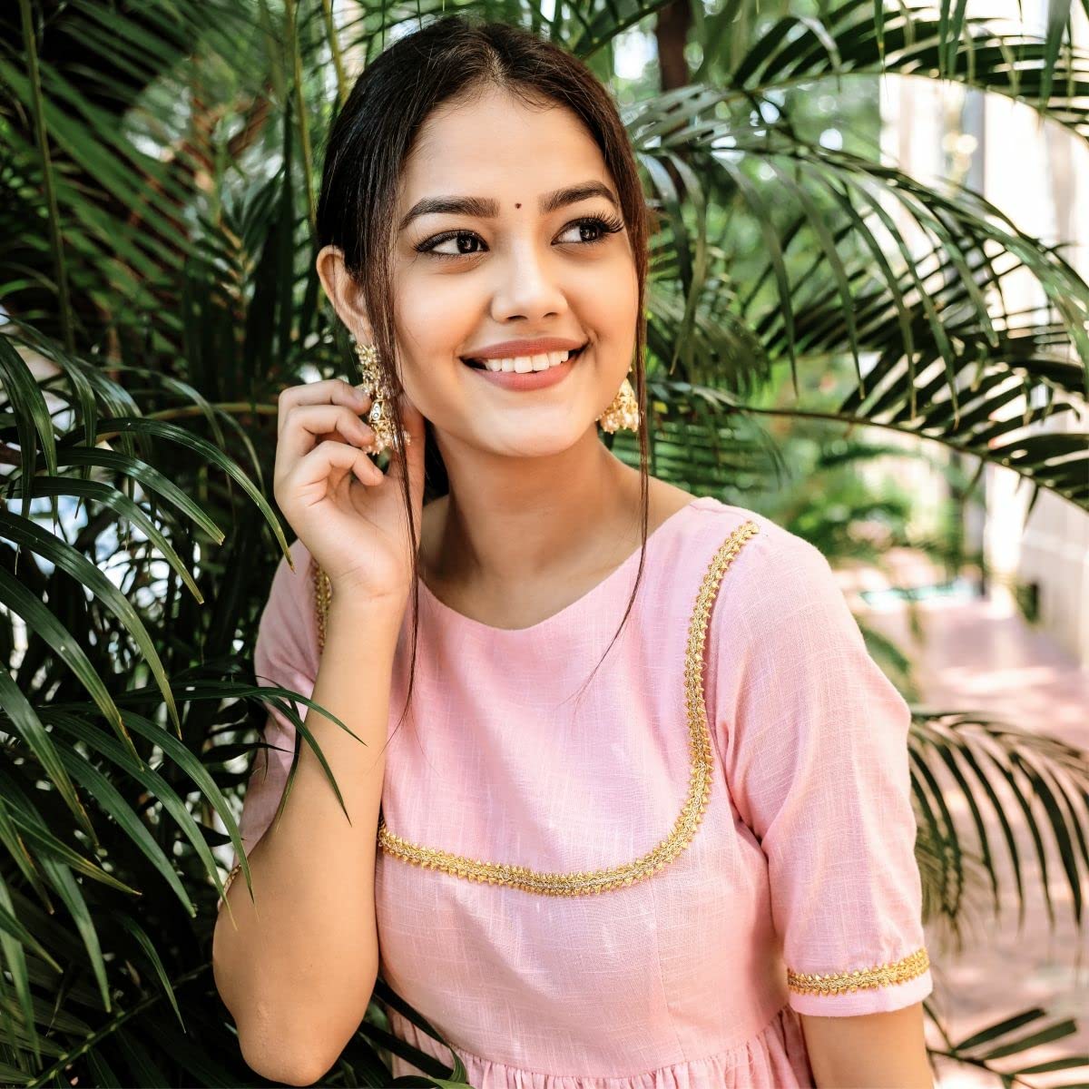 Gosriki Women'S Cotton Anarkali Solid Kurta With Pant (Gulabo Nw-Go)