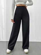 Toochki Women Spandex Pant Stretchable Slim Fit Trouser, for Office School Formal Casual Black