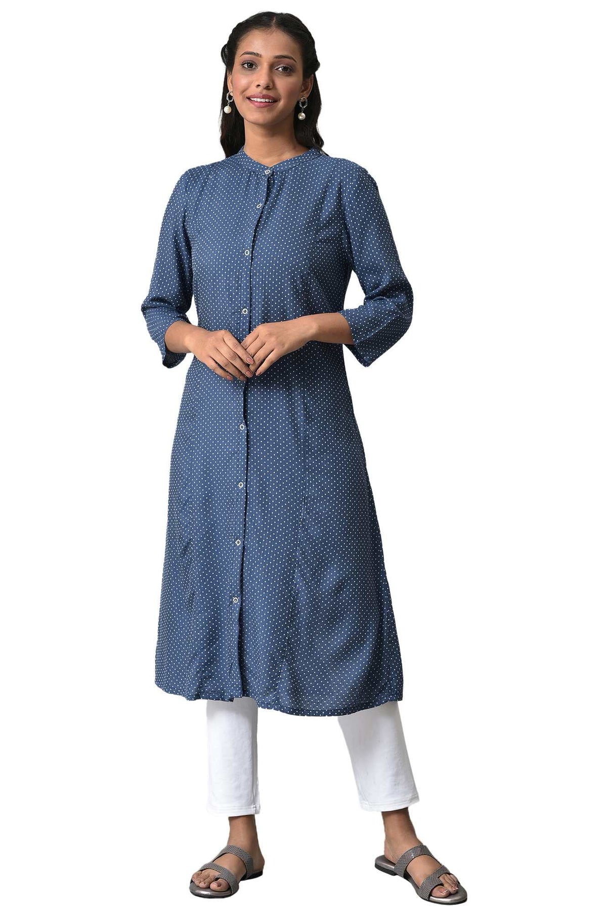 Aurelia Womens Viscose Regular Shirt (23AUA14108-830014_Blue