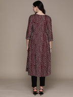 Ishin Women'S Viscose Rayon Embellished Purple A-Line Kurta