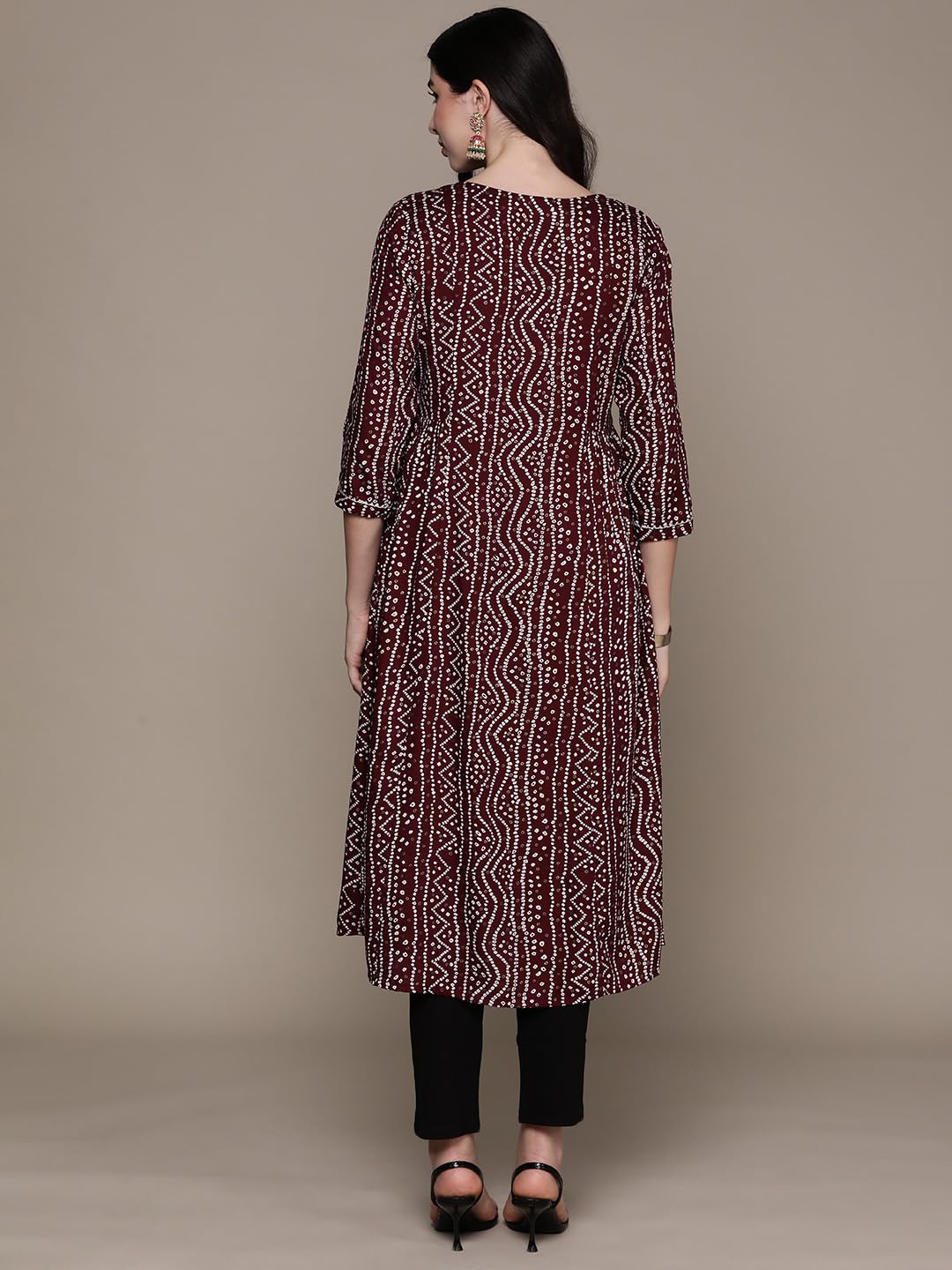 Ishin Women'S Viscose Rayon Embellished Purple A-Line Kurta