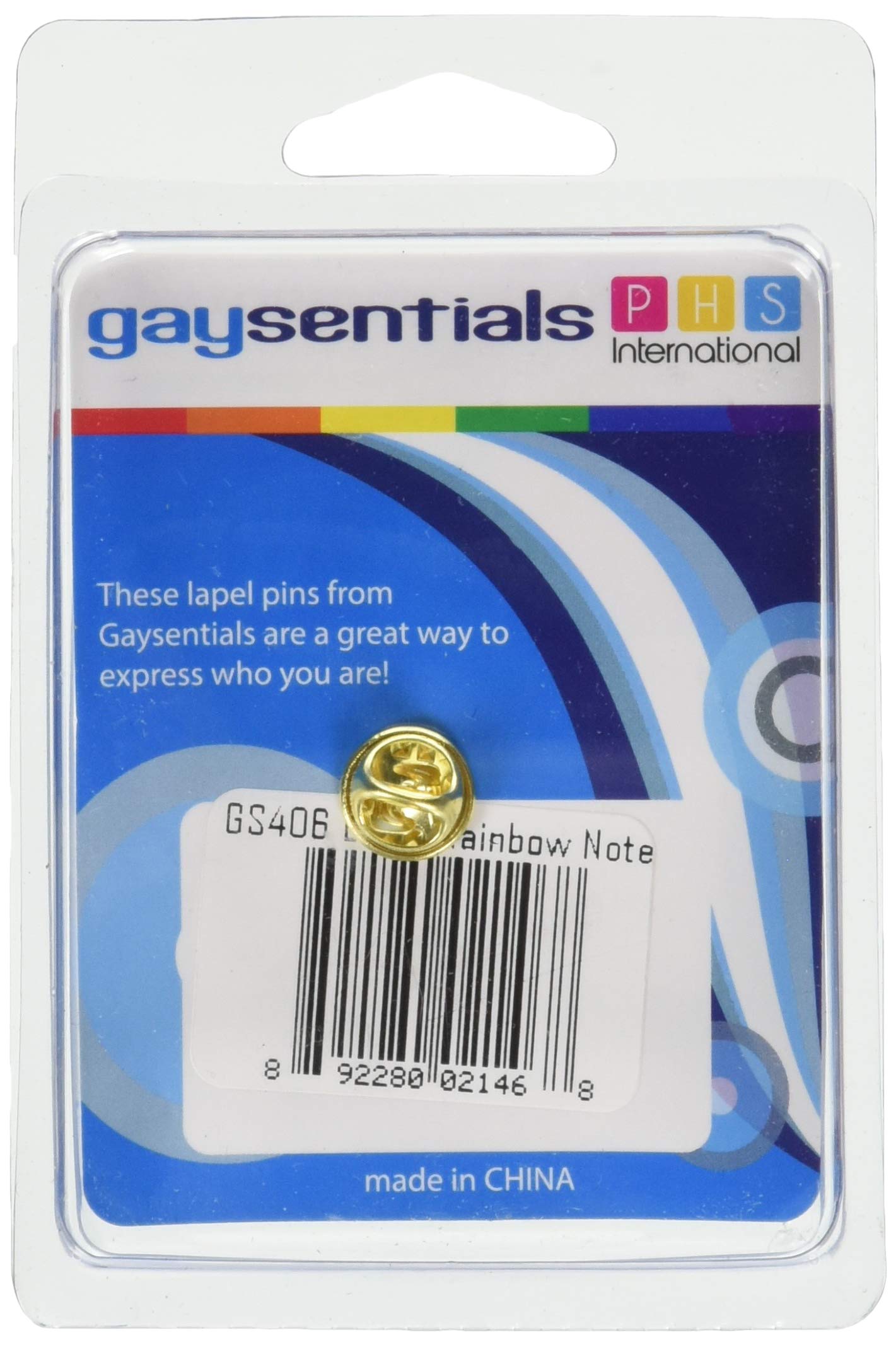 gaysentials Lapel Pin - Rainbow Note 0.5 Ounce