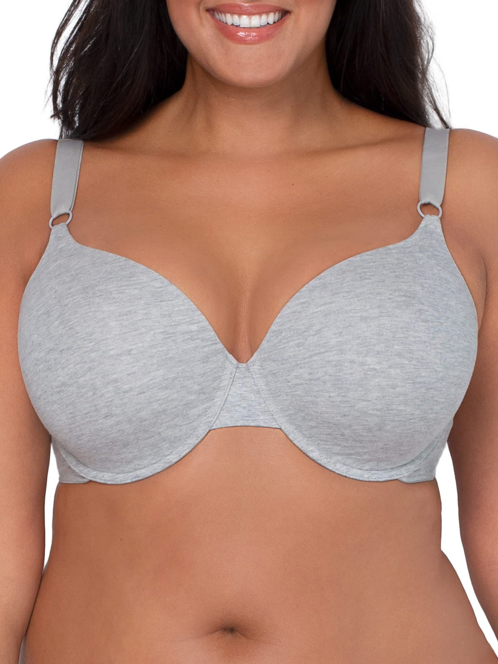 Fruit of the Loom Women's Smooth Cotton T-Shirt Bra-Ultra-Soft, Flexible, and Invisible Under Tees, Blushing Rose/White/Grey Hea