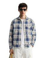 The Indian Garage Co Mens Regular Fit Checkered Cutaway Collar Long Sleeves Street Sweater