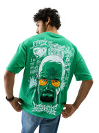 The Souled Store Official Breaking Bad Heisenberg Green Graphic Printed Cotton Oversized T-Shirts for Men and Boys - Iconic Shor