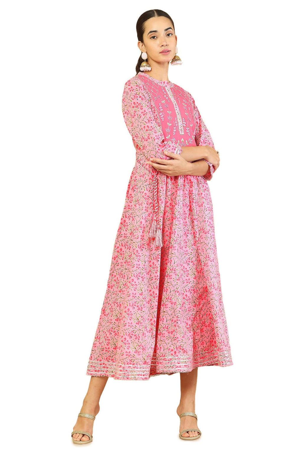 Soch Women Pink Cotton Kurti